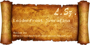 Leidenfrost Szerafina névjegykártya